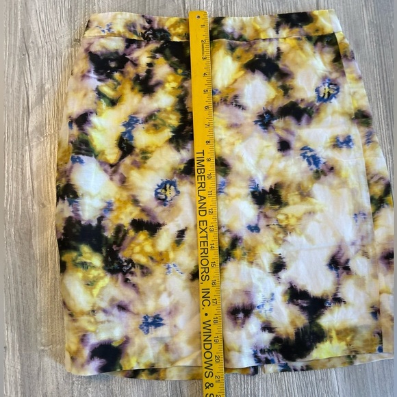 J. Crew Skirt Women’s Size 6 Yellow Fleurette Floral Silk Linen Blend Straight. - Picture 8 of 8